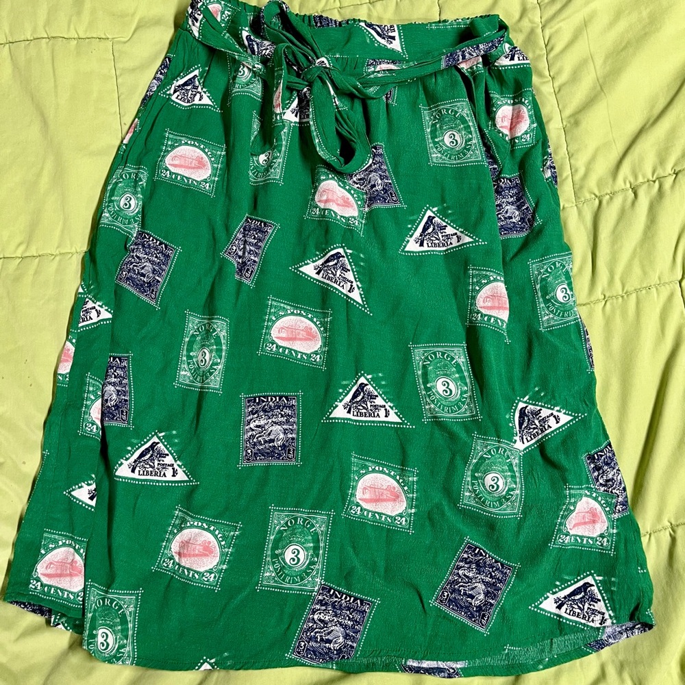 Anthropologie Porridge stamps midi skirt